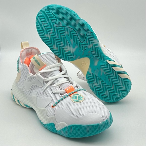 adidas Harden Vol 6 White Blue Orange Men's Basketball Shoes Size 11.5 GW9031 - Picture 5 of 6